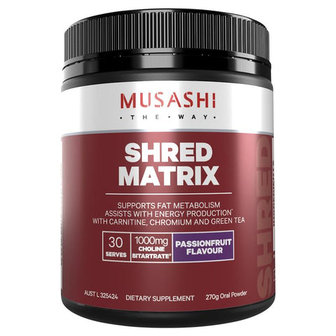 Musashi Shred Matrix Passionfruit 270g Musashi Shred Matrix Passionfruit 270g