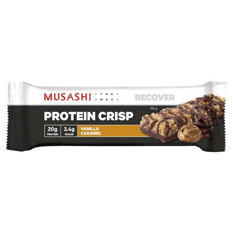 Musashi Protein Crisp Bar Vanilla Caramel 60g 12PACK Musashi Protein Crisp Bar Vanilla Caramel 60g 12PACK