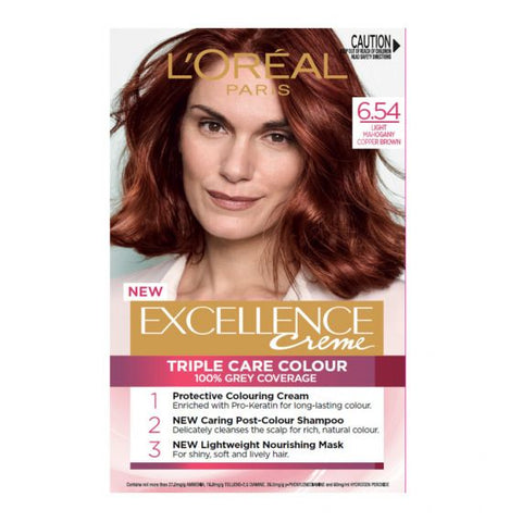 L'Oreal Excellence 6.54 Light Mahogany Copper Brown L'Oreal Excellence 6.54 Light Mahogany Copper Brown