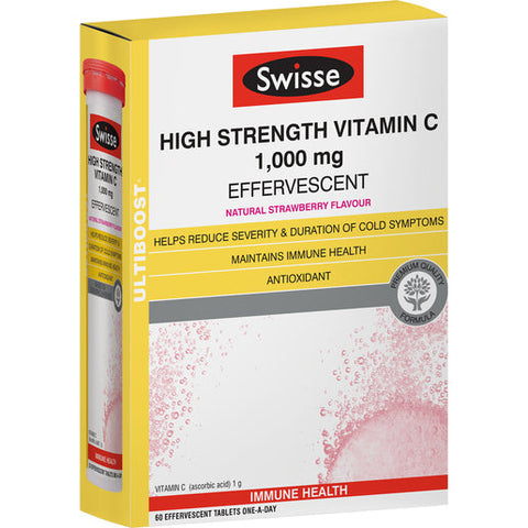 Swisse Ultiboost High Strength Vitamin C Effervescent 60 tablets Swisse Ultiboost High Strength Vitamin C Effervescent 60 tablets