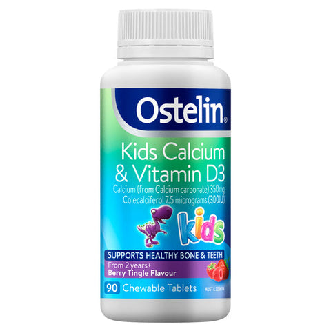 Ostelin Kids Calcium & Vitamin D Chewable - D3 for Children's Bone Health & Immunity 90 tablets Ostelin Kids Calcium & Vitamin D Chewable - D3 for Children's Bone Health & Immunity 90 tablets