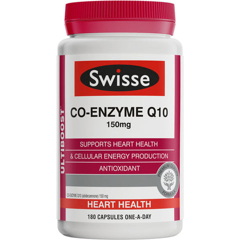 Swisse Ultiboost Co-Enzyme Q10 150mg 180 capsules Swisse Ultiboost Co-Enzyme Q10 150mg 180 capsules