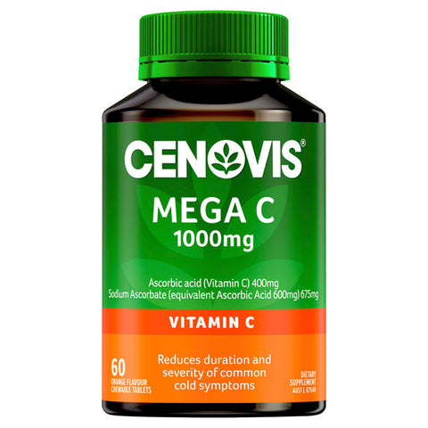 Cenovis Mega Vitamin C for Immune Support 1000mg Orange Flavour 60 tablets Cenovis Mega Vitamin C for Immune Support 1000mg Orange Flavour 60 tablets