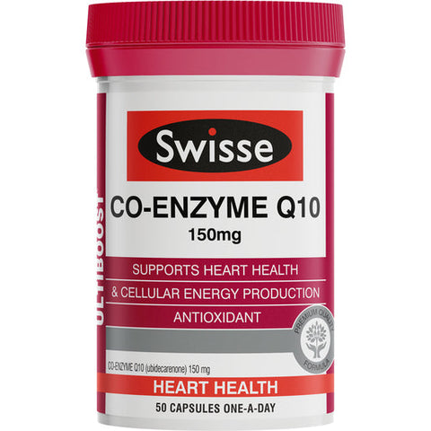 Swisse Ultiboost Co-Enzyme Q10 150mg 50 capsules Swisse Ultiboost Co-Enzyme Q10 150mg 50 capsules