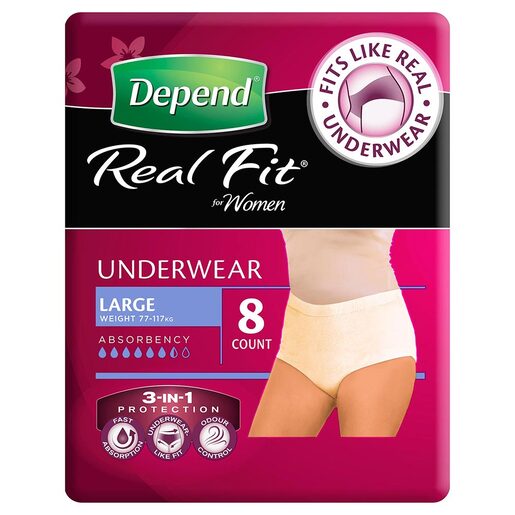 Depend Real Fit for Women Regular Underwear Extra Large 8 pack