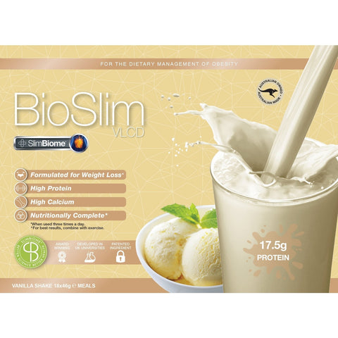 BioSlim VLCD Shake SlimBiome Vanilla 18x46g BioSlim VLCD Shake SlimBiome Vanilla 18x46g