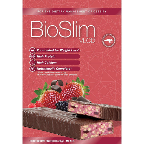 BioSlim VLCD Bar Choc Berry Crunch 5x60g BioSlim VLCD Bar Choc Berry Crunch 5x60g