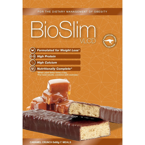 BioSlim VLCD Caramel Crunch Bars 5x60g BioSlim VLCD Caramel Crunch Bars 5x60g