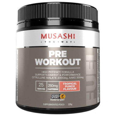 Musashi Pre Workout Powder Tropical Punch 225g Musashi Pre Workout Powder Tropical Punch 225g