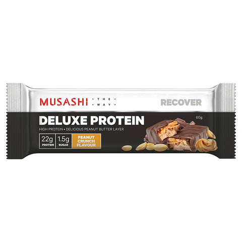 Musashi Deluxe Protein Bar Peanut Crunch 60g 12Pk Musashi Deluxe Protein Bar Peanut Crunch 60g 12Pk
