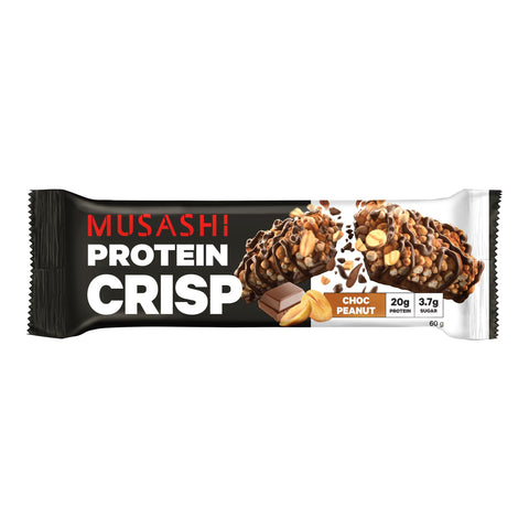 Musashi Protein Crisp Bar Choc Peanut 60g 12PACK Musashi Protein Crisp Bar Choc Peanut 60g 12PACK