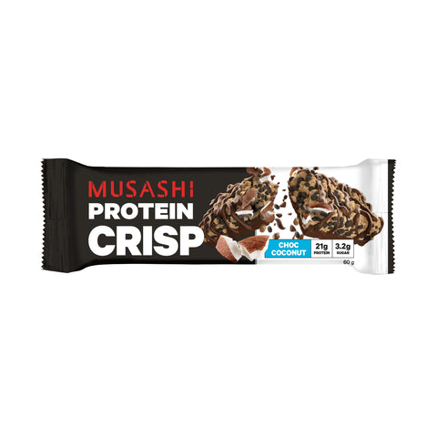 Musashi Protein Crisp Bar Choc Coconut 60g 12PK Musashi Protein Crisp Bar Choc Coconut 60g 12PK
