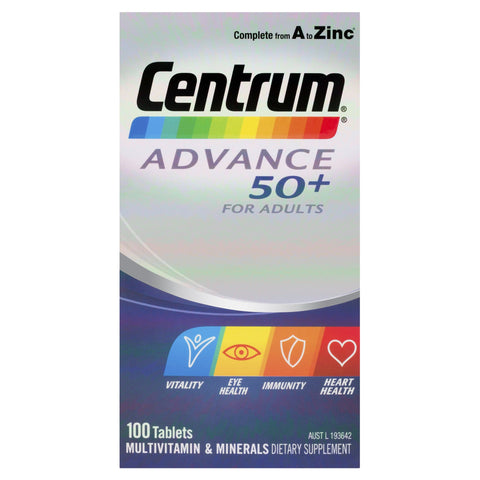 Centrum Advance 50+ For Adults Tablets 100 Pack Centrum Advance 50+ For Adults Tablets 100 Pack