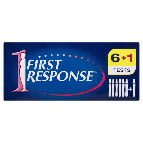 First Response Instream Pregnancy Test 7 Pack top of packet First Response Instream Pregnancy Test 7 Pack top of packet