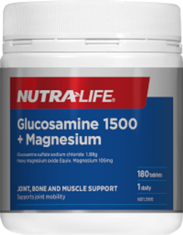Nutra-Life Glucosamine 1500 + Magnesium 180 Capsules Nutra-Life Glucosamine 1500 + Magnesium 180 Capsules