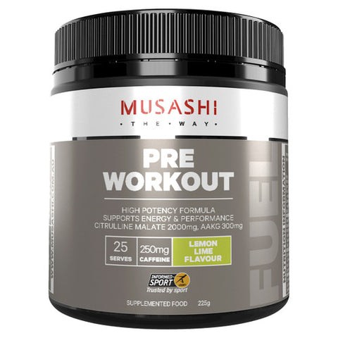 Pre Workout Lemon Lime 225g Front of Packaging Pre Workout Lemon Lime 225g Front of Packaging