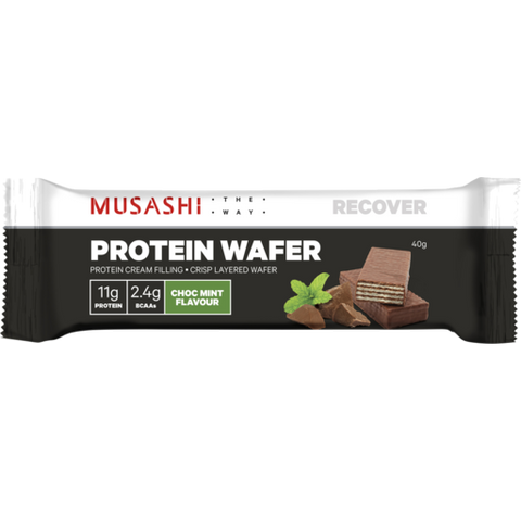 Musashi Protein Wafer Bar Choc Mint 40g 12PACK Musashi Protein Wafer Bar Choc Mint 40g 12PACK