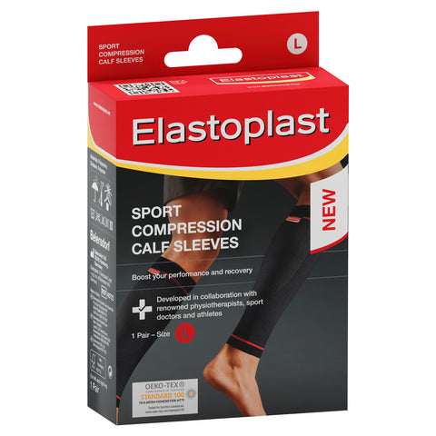 Elastoplast Sport Compression Calf Sleeves Large 1 Pair