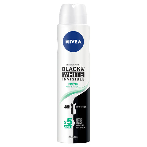 NIVEA Black & White Invisible Fresh Anti-perspirant Aerosol Deodorant 250ml