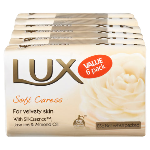 LUX Beauty Bar White Soft Caress Soap 6 Pack 510g
