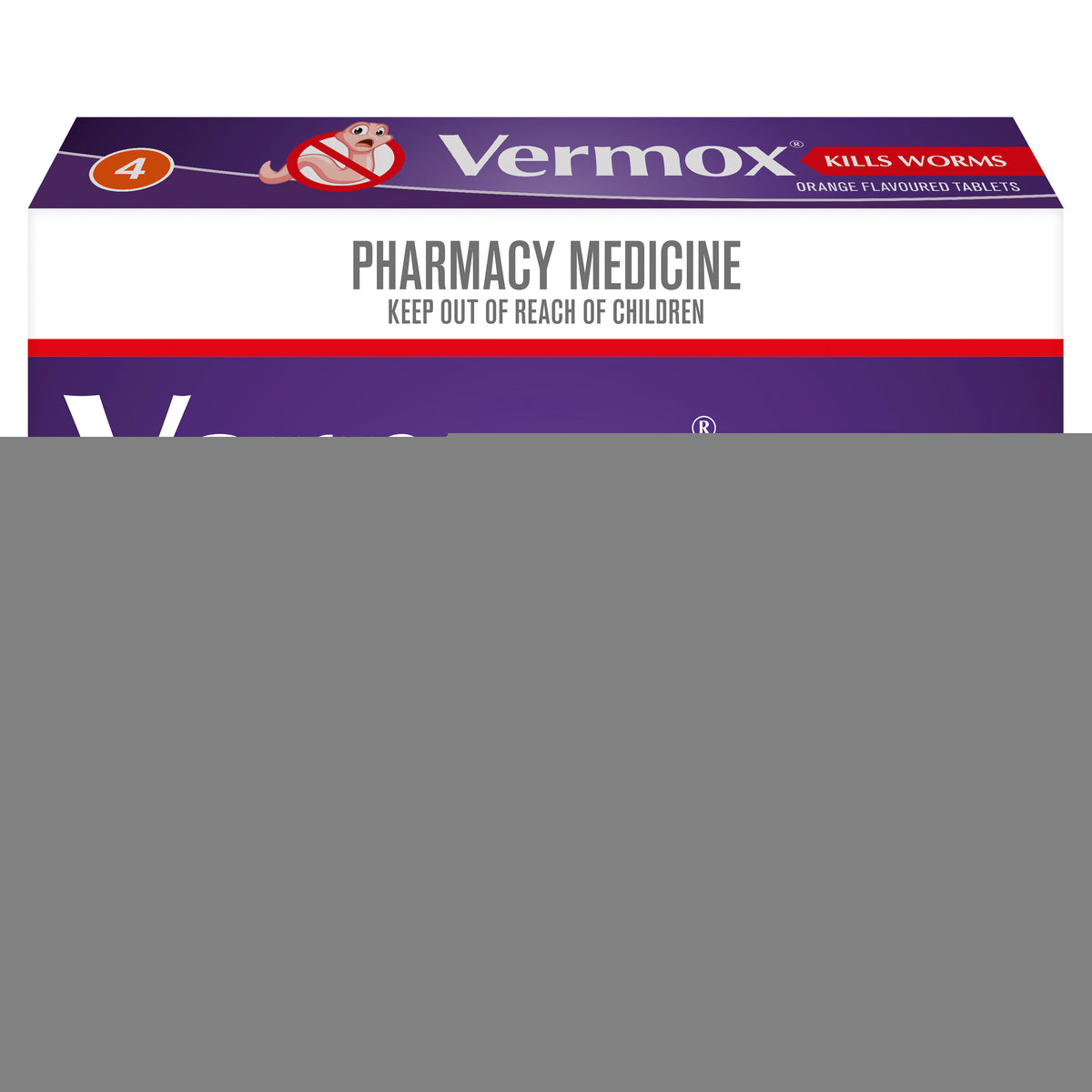Vermox Worming Treatment Orange 4 Tablets