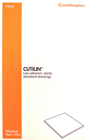 CUTILIN◊Low-adherent absorbent dressing Sterile 10cm x 10cm 100/Box