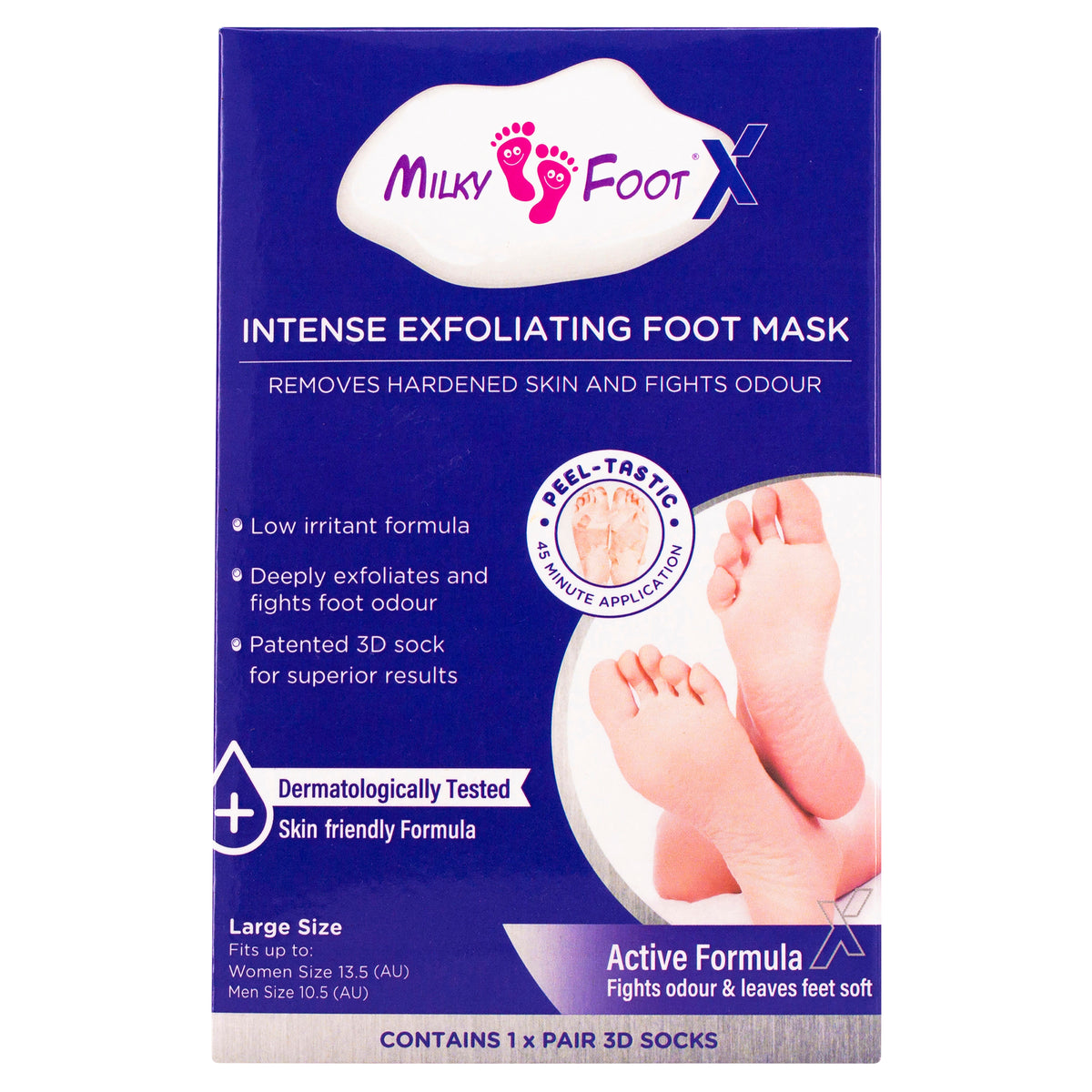 Milky Foot Active – Intense Exfoliating Foot Mask – Large