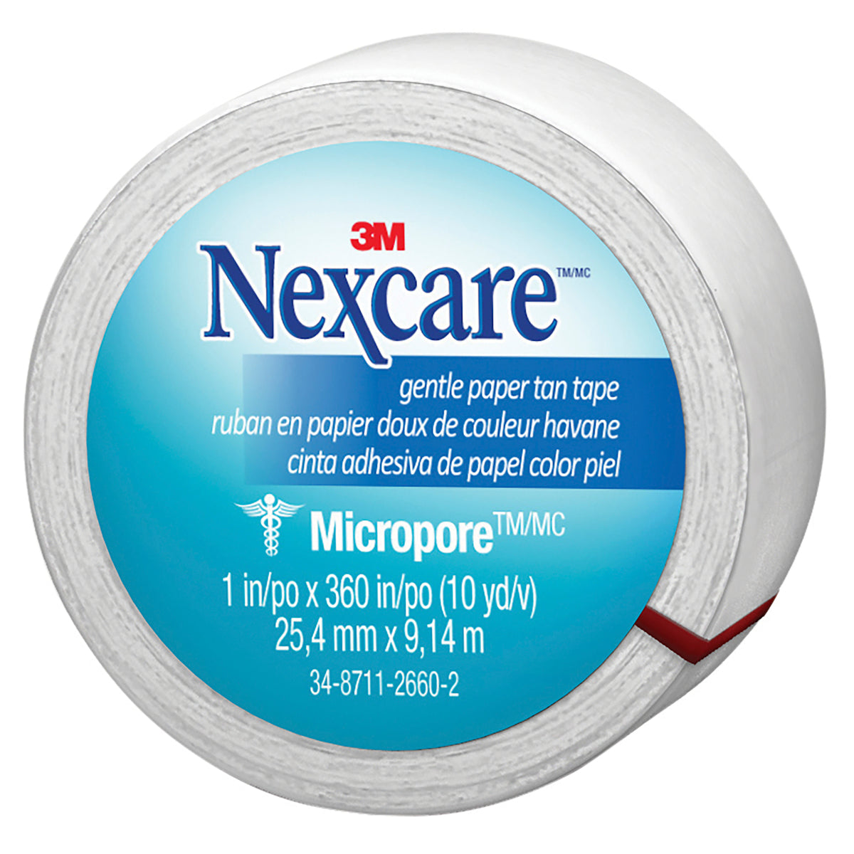 Nexcare Gentle Paper Tape White 25mm x 9.1m - 1 roll