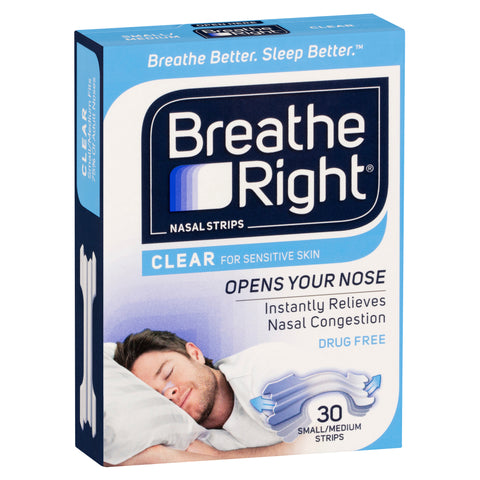 Breathe Right Nasal Strips Clear Regular 30pk