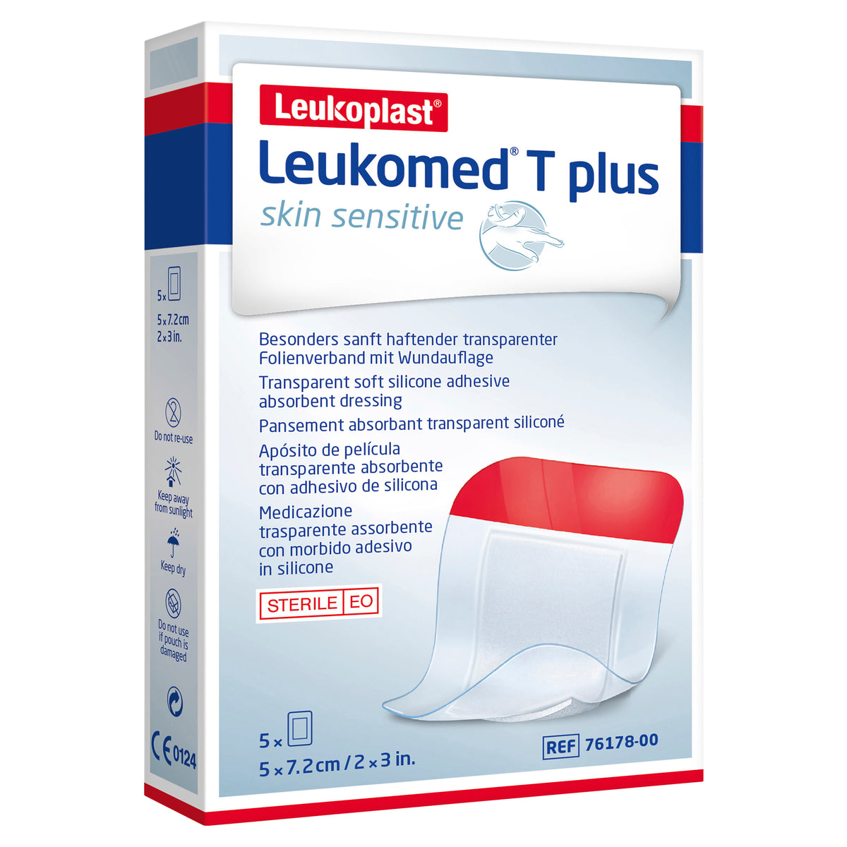 LEUKOMED T PLUS SKIN SENSITIVE STERILE 5CM X 7.2CM 5 BOX