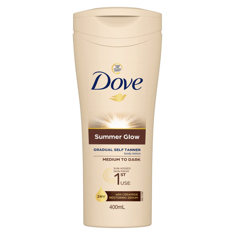 Dove Summer Glow Gradual Tan Body Lotion Medium To Dark 400ml