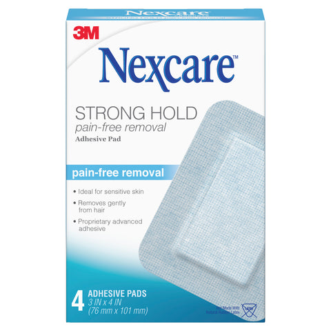 Nexcare Strong Hold Pain Free Removal Adhesive Pad 4 Pack