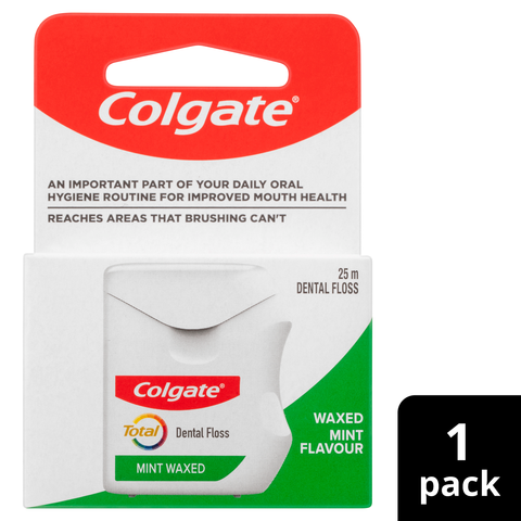 Colgate Total Mint Waxed Dental Floss 25m