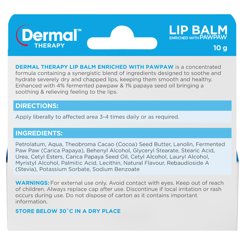 Dermal Therapy Lip Balm Enriched with PawPaw 10g
