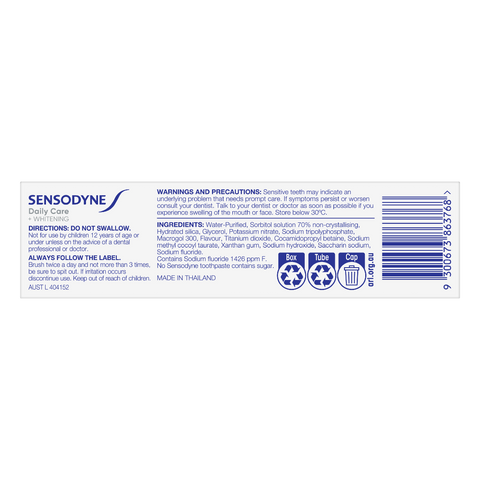 Sensodyne Daily Care + Whitening Sensitivity Toothpaste 50g