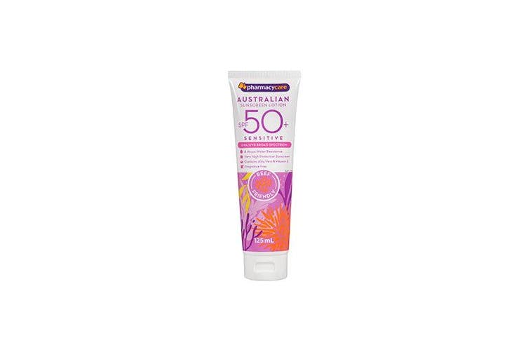 Pharmacy Care Sunscreen Lotion Sensitive SPF50 Plus 125mL