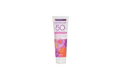 Pharmacy Care Sunscreen Lotion Sensitive SPF50 Plus 125mL