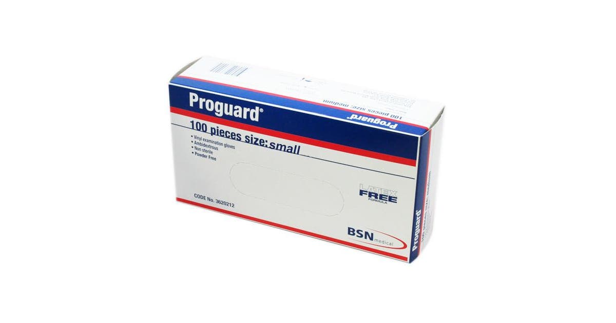 Proguard Examination Vinyl Gloves  Small 100PK