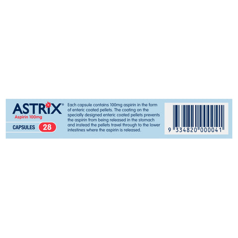 Astrix Aspirin 100mg 28 Capsules