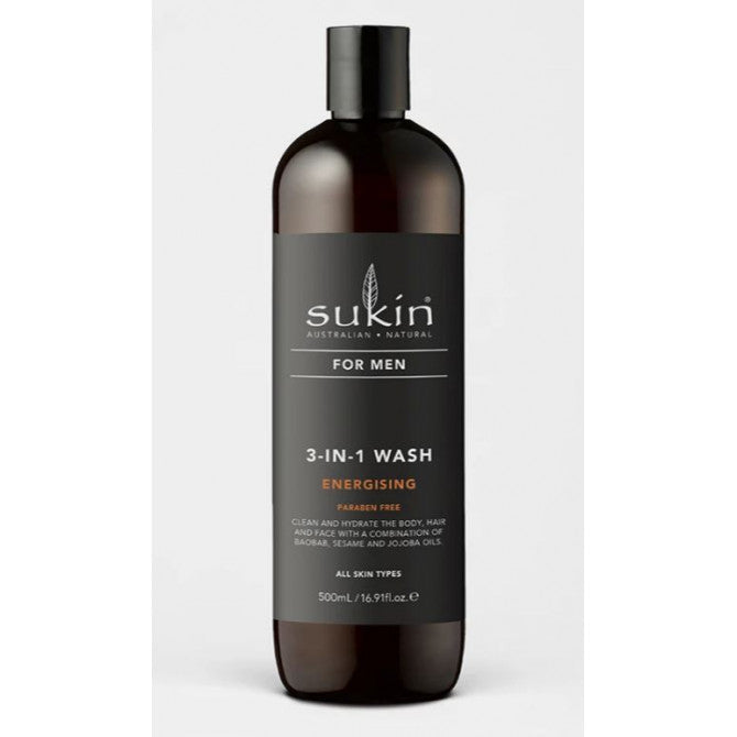 Sukin For Men 3-In-1 Wash Energising 500ml