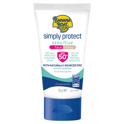 Banana Boat Simply Protect Sensitive Face Tinted SPF50+ 50g