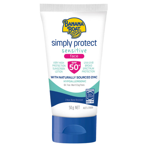 Banana Boat Simply Protect Sensitive Face Non-tinted SPF50+ 50g