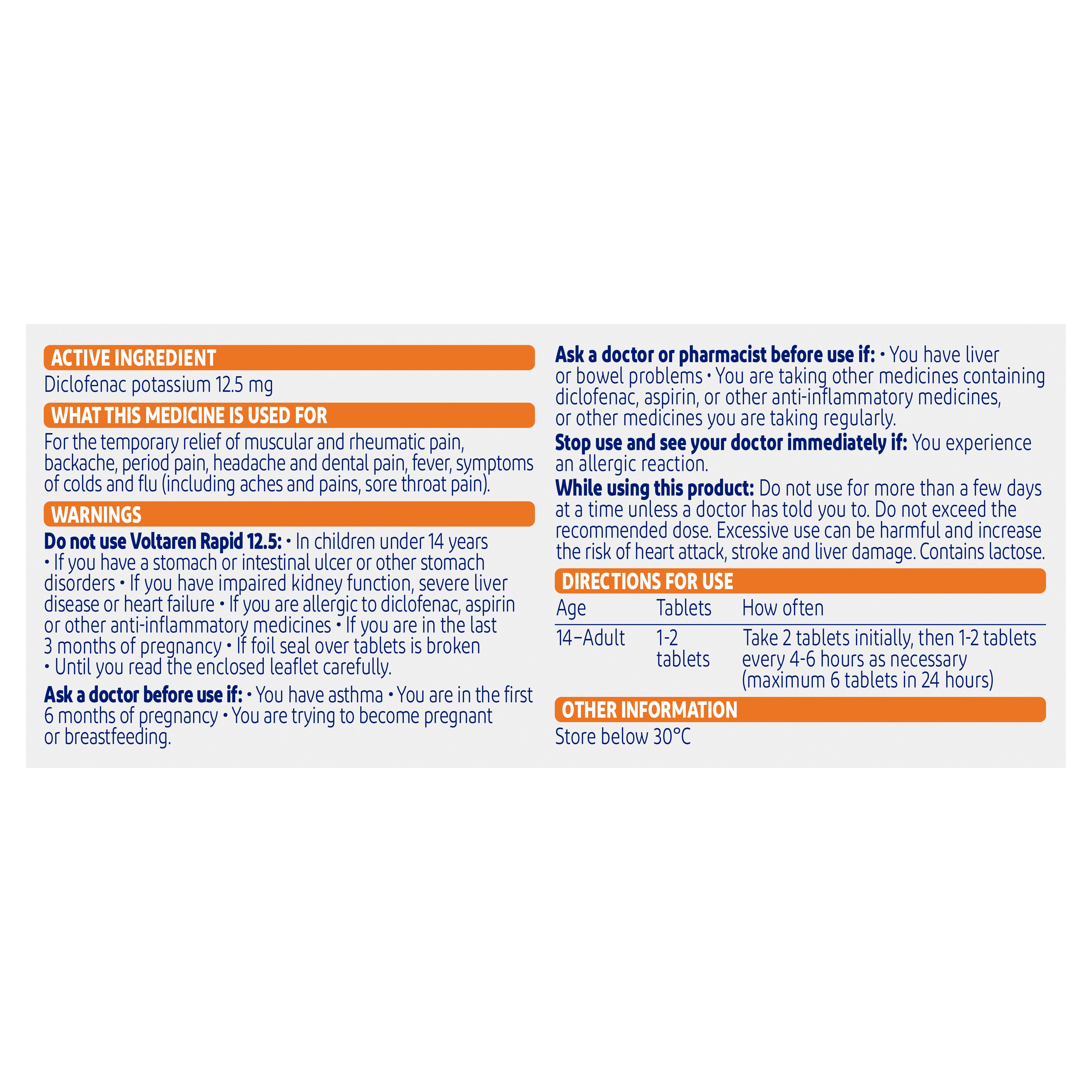 Voltaren Rapid Tab 12.5mg 10