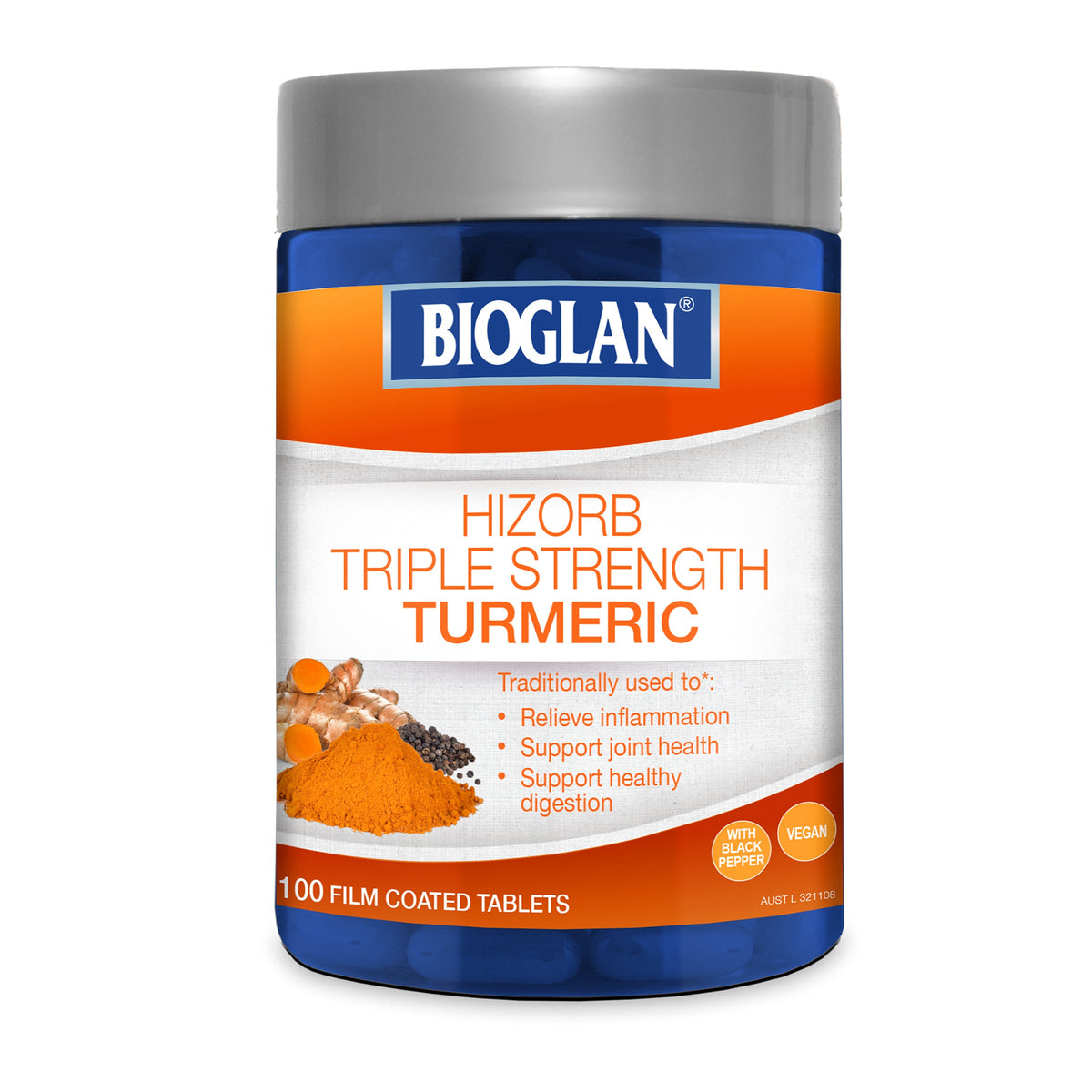 Bioglan Hi-Zorb Triple Strength Turmeric 100 Tablets