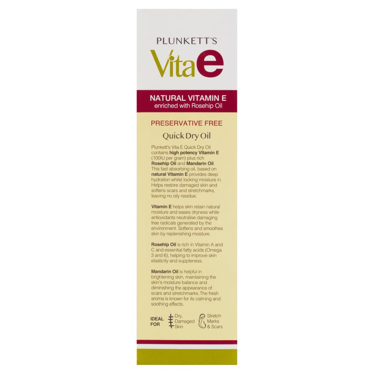 Plunkett's Vita E Natural Vitamin E Quick Dry Oil 125mL