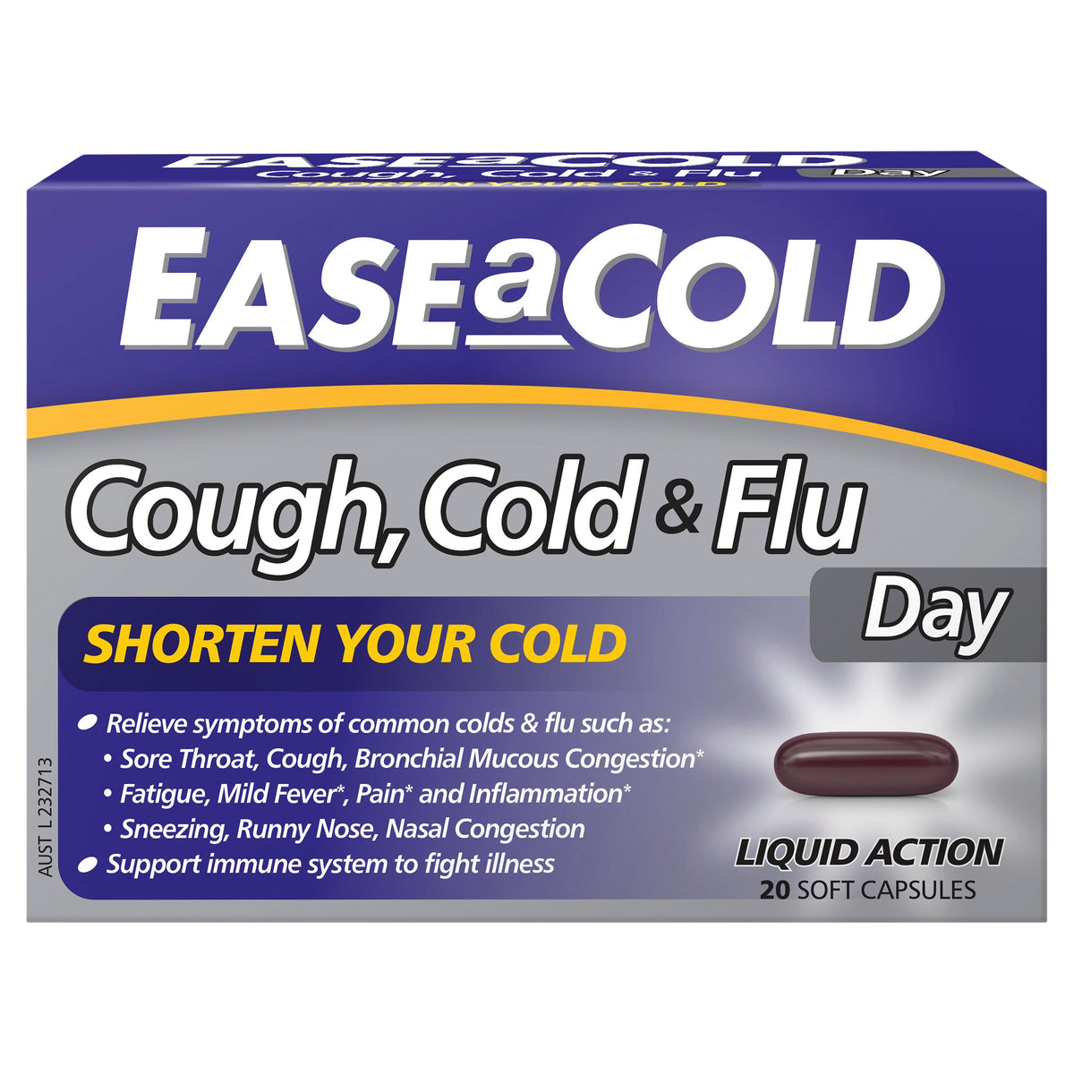 Easeacold Cough Cold & Flu Day Only 20 Capsules