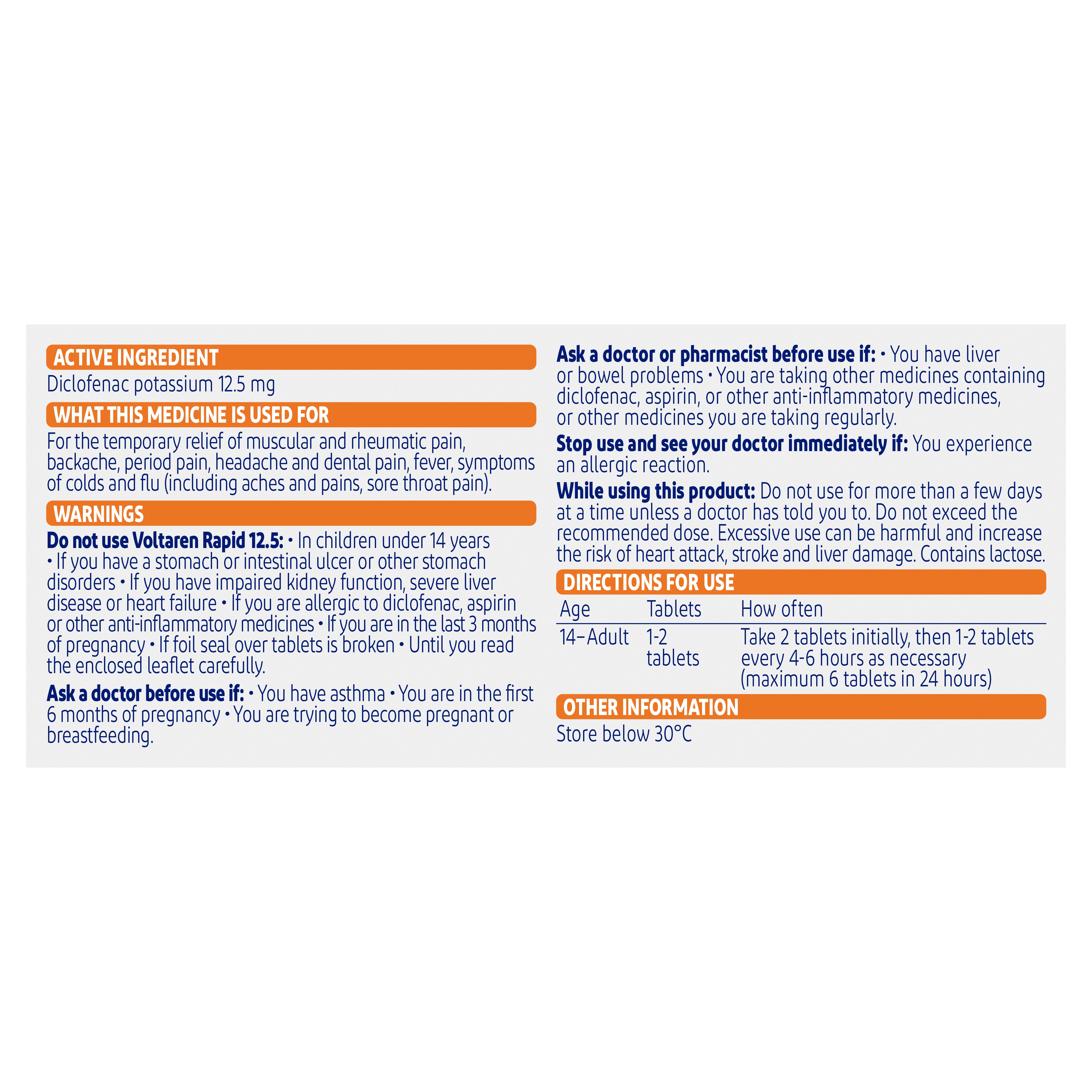 Voltaren Rapid Tab 12.5mg 20