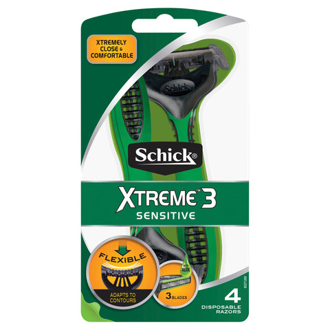 Schick Xtreme 3 Sensitive Disposable Razor 4 pack