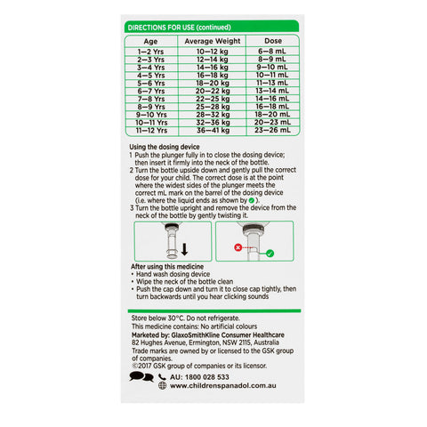 Panadol Chld 1-5 C/Fr Orng 100ml