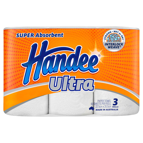 HANDEE PAPER TOWEL WHITE 3PK